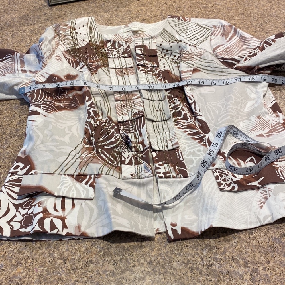Coldwater Creek Brown and Tan Blazer Jacket 14 - Picture 6 of 16